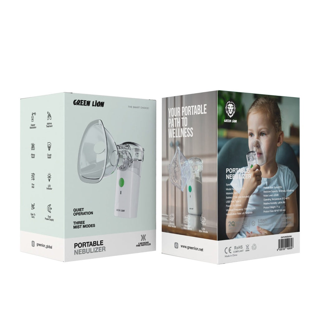 Green Lion Portable Nebulizer – Handheld Atomizer for Asthma, Cough & Allergy Relief - MN10 Green Lion Portable Nebulizer – Handheld Atomizer for Asthma, Cough & Allergy Relief - MN10