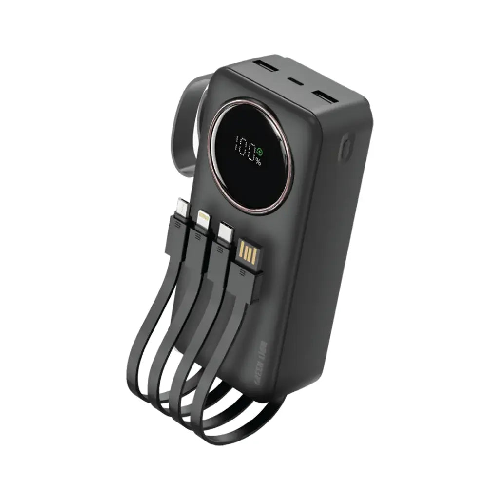 Green Lion Power Pulse Power Bank with multiple ports on a white background