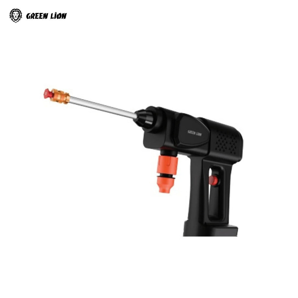 Black Green Lion 21V Cordless Pressure Wash Gun on a white background