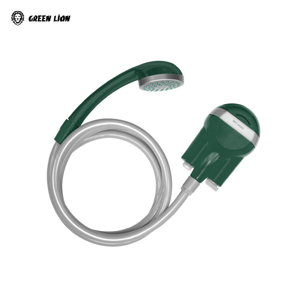 A Green Lion Rechargeable Outdoor Smart Shower.