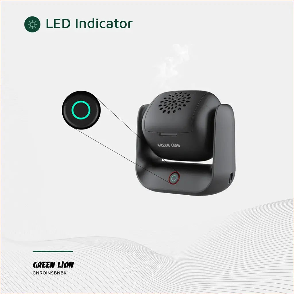 LED Indicator Of Green Lion Rotatable Incense Bhukoor Burner.