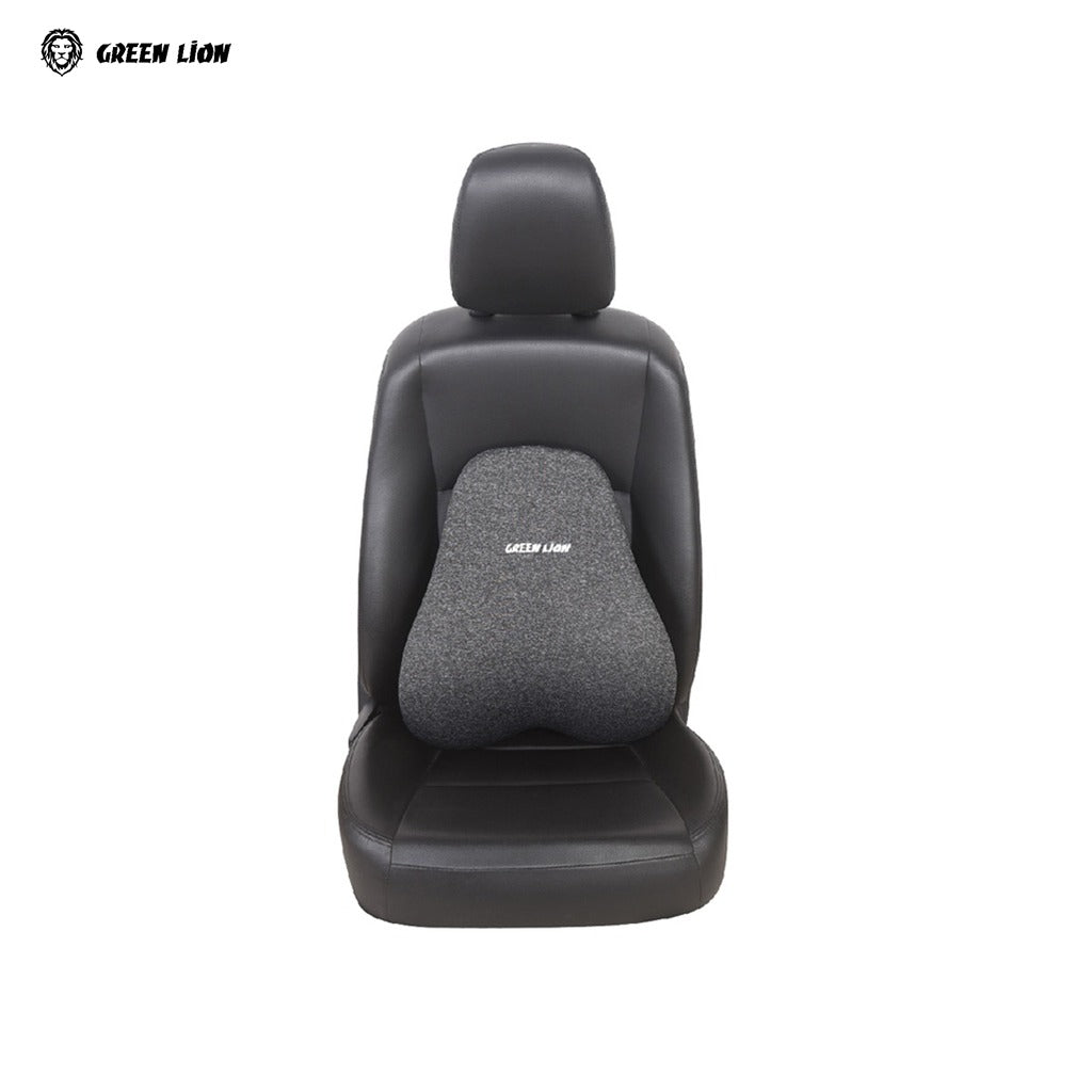 Car seat with a Green Lion Memory Foam Seat Cushion on a white background