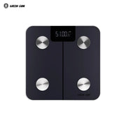 Green Lion  Smart Body Scale with silver buttons on a white background, featuring the Green Lion brand.