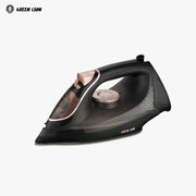 Black Green Lion Steam Iron on a white background