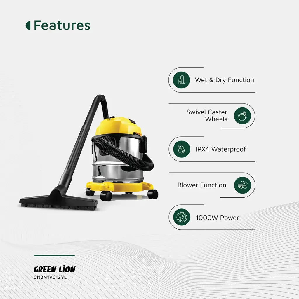 Features Of Green Lion Ultra 3 In 1 Vacuum Cleaner.