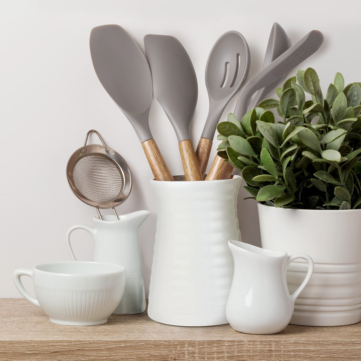 Grey Kitchen Spoon Utensil Set.