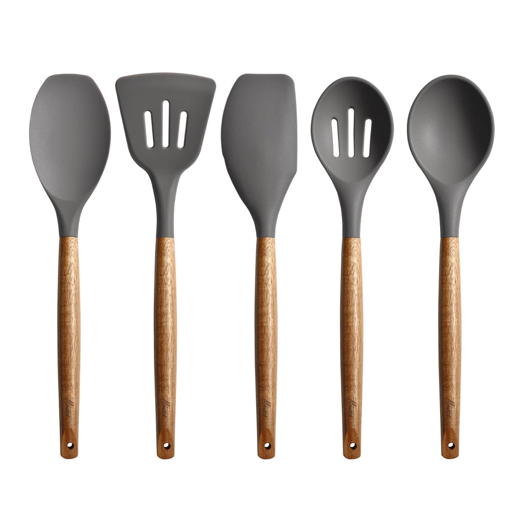 Kitchen Spoon Utensil Set, 5 Pcs Silicone Spatula Cooking Set Kitchen Spoon Utensil Set, 5 Pcs Silicone Spatula Cooking Set