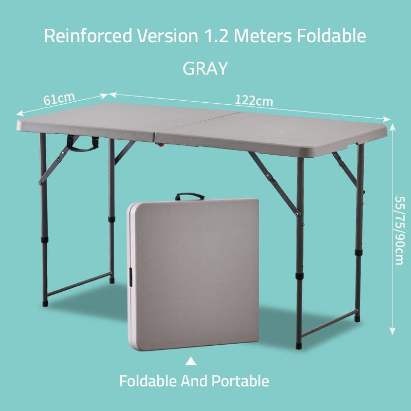 Foldable Table Use Multi-purpose Foldable Table, Outdoor Indoor Height Adjustable Portabl