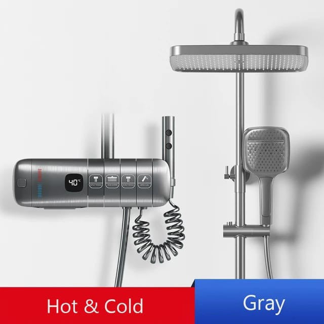 Grey Digital Display Rain Shower Set.
