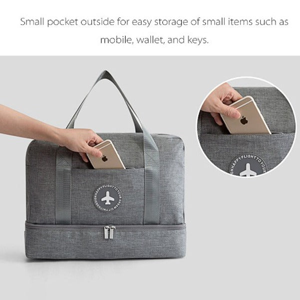 details of Gym Bag with Wet/Dry Separation