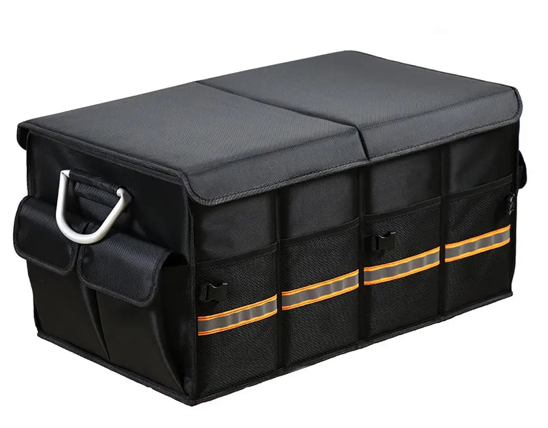 Car Trunk Storage Organizer Box, Large Capacity Multiuse Tools Storage Bag with Handle & Reflection Light Car Trunk Storage Organizer Box, Large Capacity Multiuse Tools Storage Bag with Handle & Reflection Light