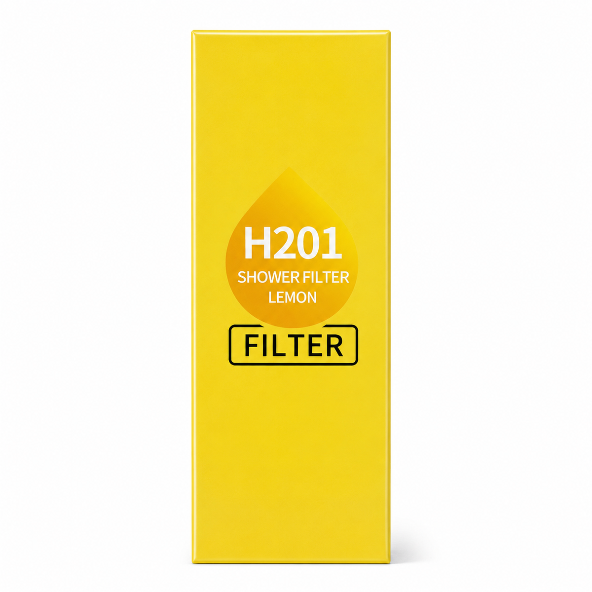 Yellow box of H201 Shower Filter Lemon on a white background