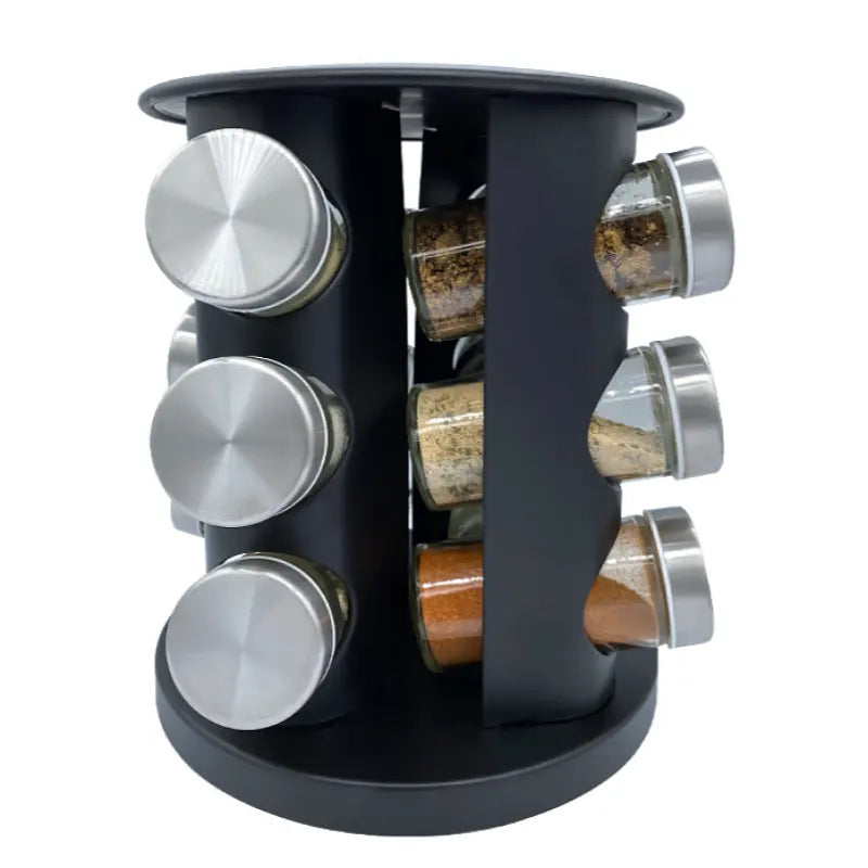 8/12 Spice Jars Carousel Stainless Steel Rotating Spice Rack 