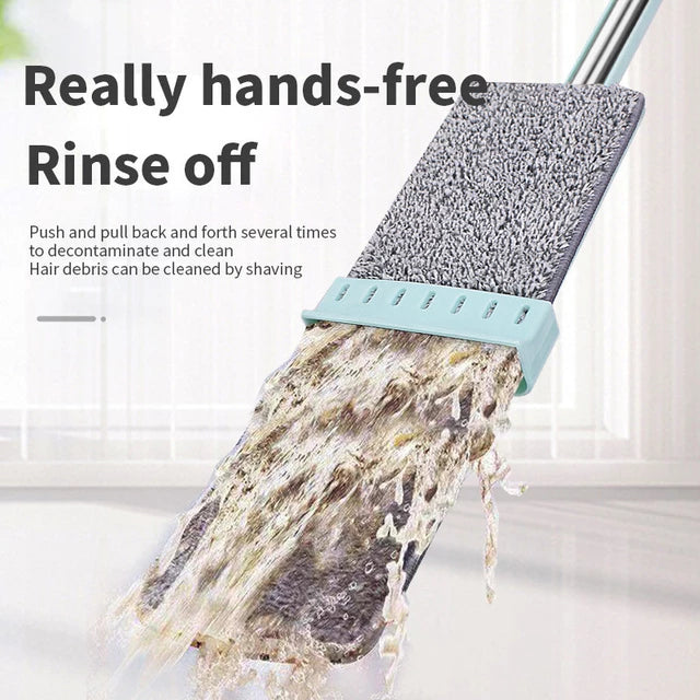360° Rotating Free Hand Flat Mop with Extra Microfiber Pads