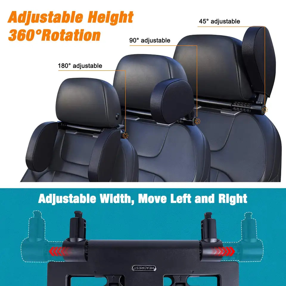 Adjustable Car U-shaped Leather Memory Foam Neck Rest Cushion Seat Pillow