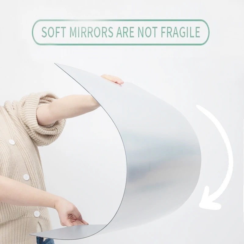  person testing the durability of HD Self-Adhesive Acrylic Mirror Tiles - Soft mirrors that are not fragile