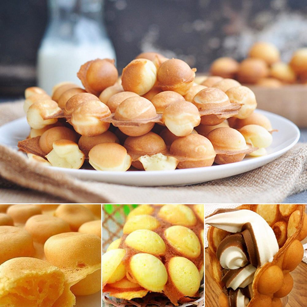 Some foods on the plates that were baked with a Non-stick Egg Puffs Maker Pan
