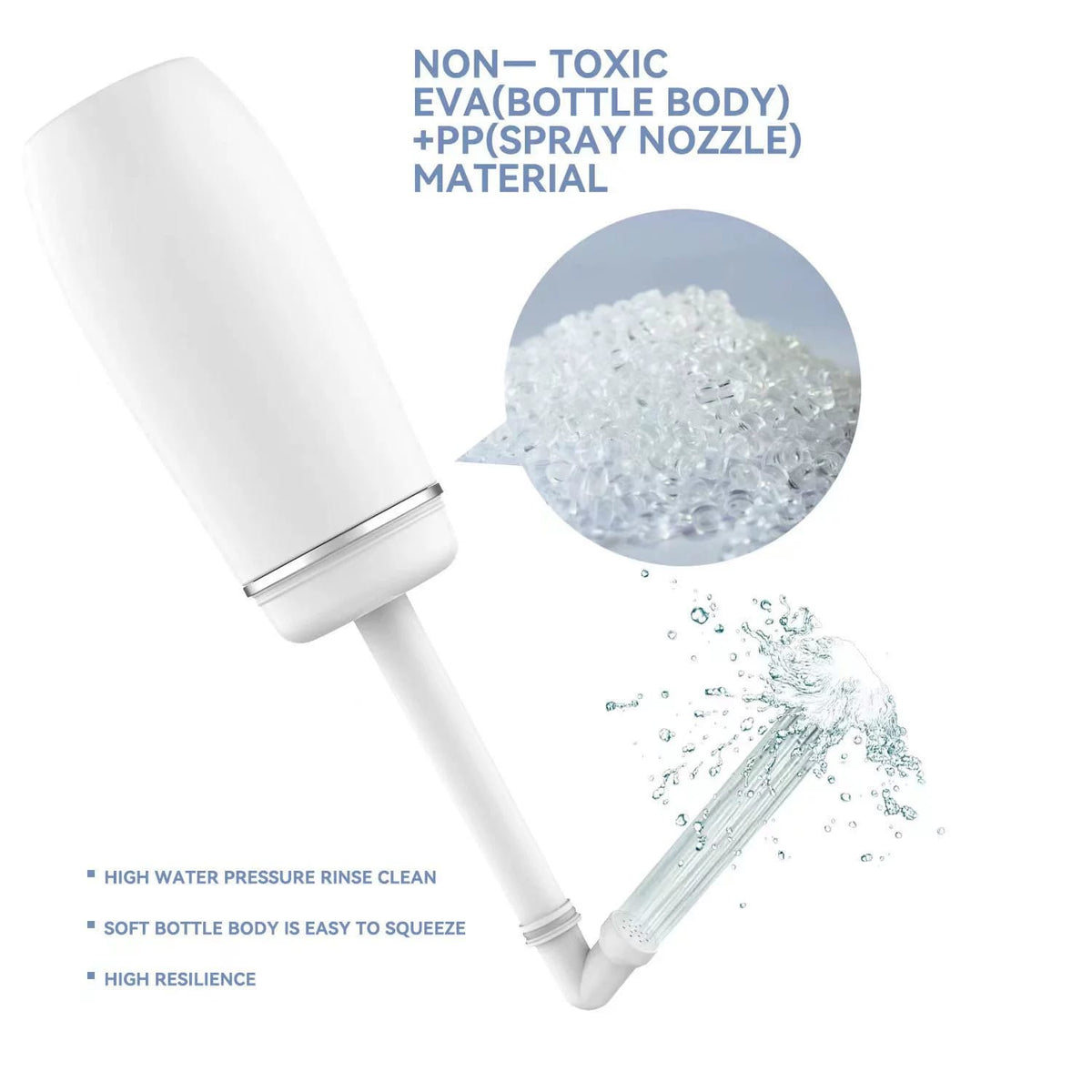 Portable Travel Bidet Bottle in white color with various features