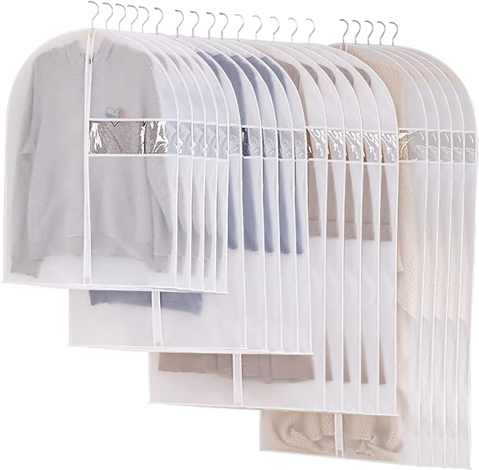 Hanging Garment Bags with some clothes