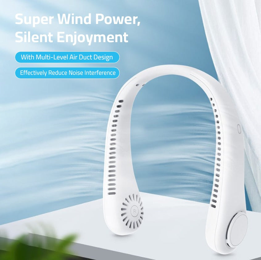 Portable and Silent Wearable Fan For Indoor, Outdoor Use.