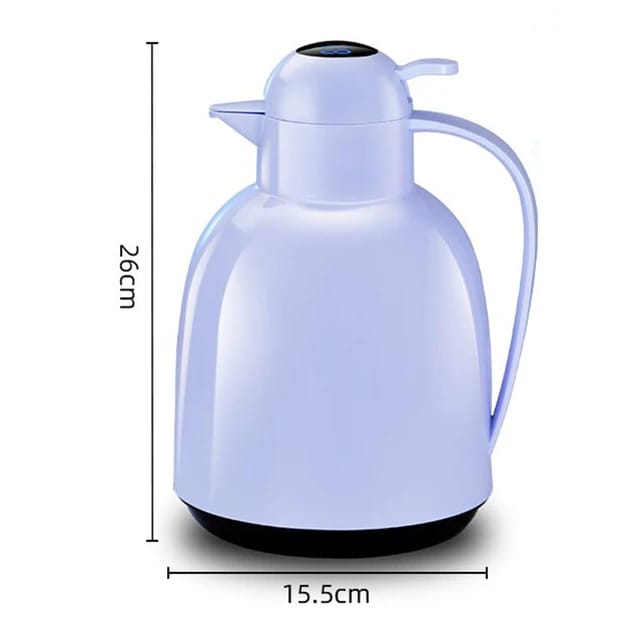 LED Temperature Display Vacuum Insulated Flask in purple color with its size