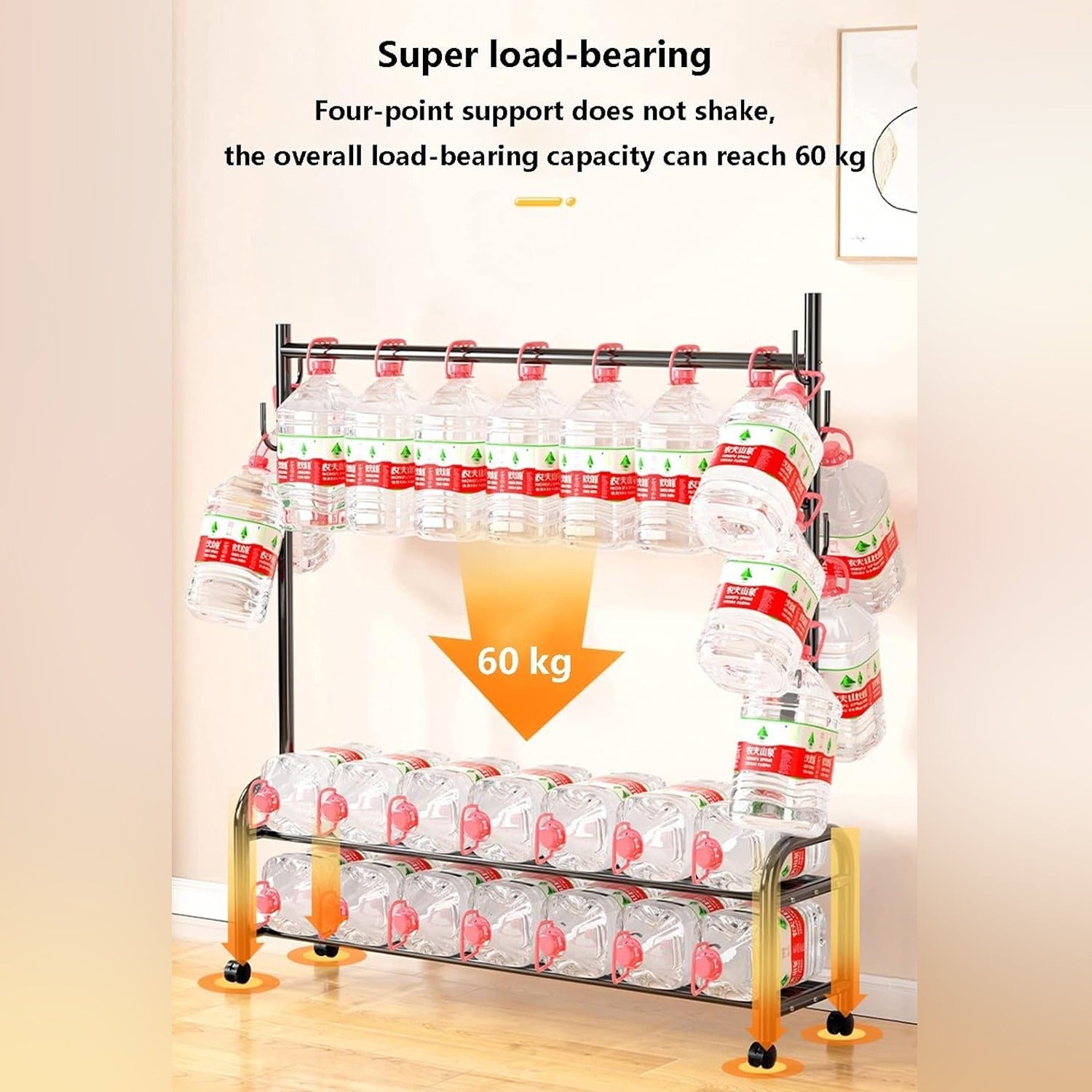 Heavy Duty Clothes Organizer Hanger Rack Bearing Weight Of Cans