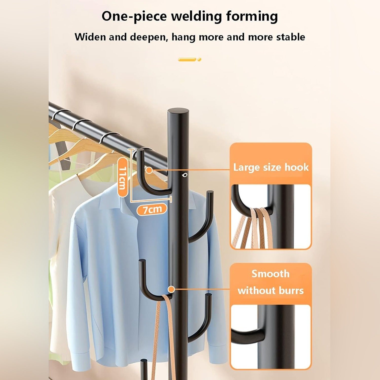 Hooks Of Heavy Duty Clothes Organizer Hanger Rack.