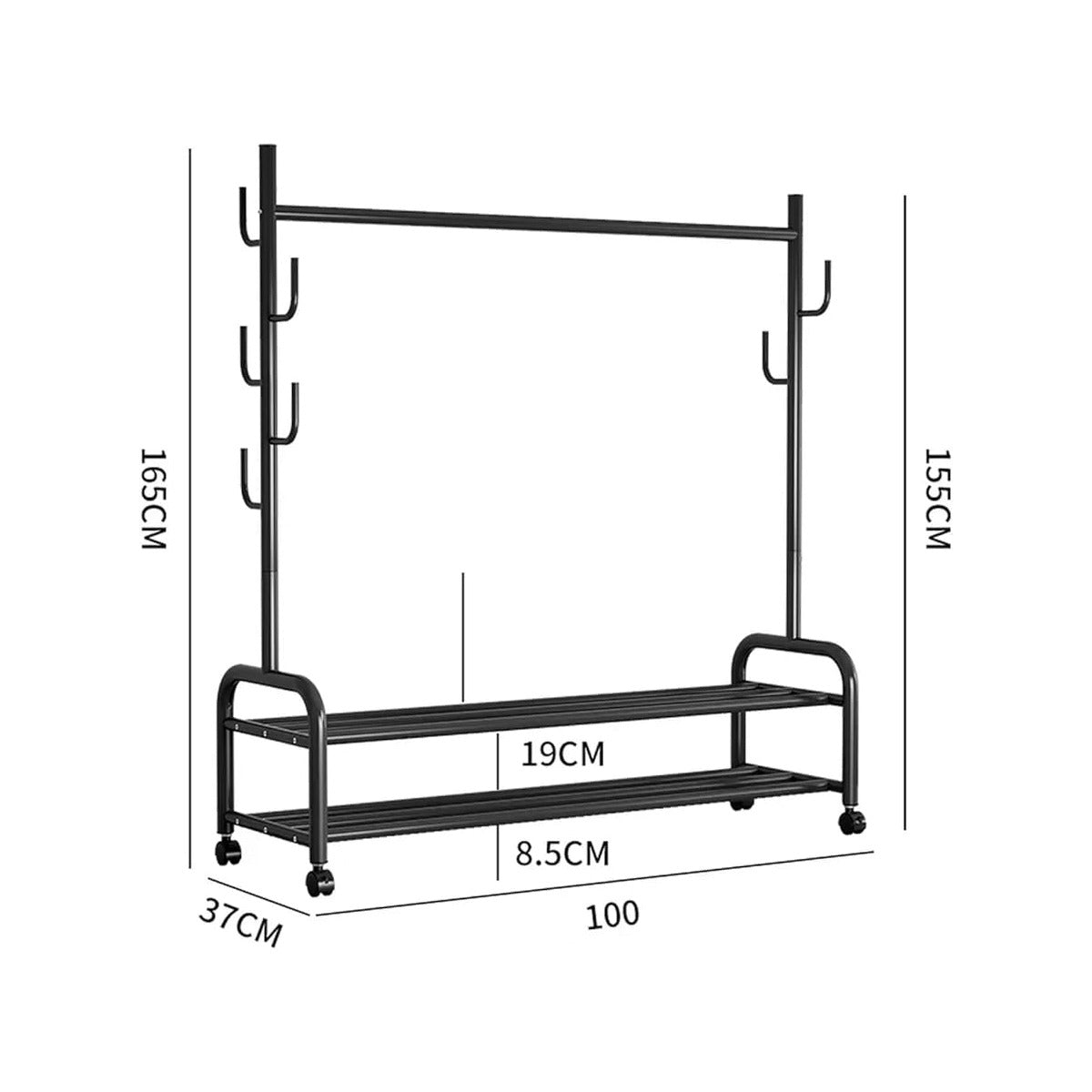 Size Of Heavy Duty Clothes Organizer Hanger Rack.