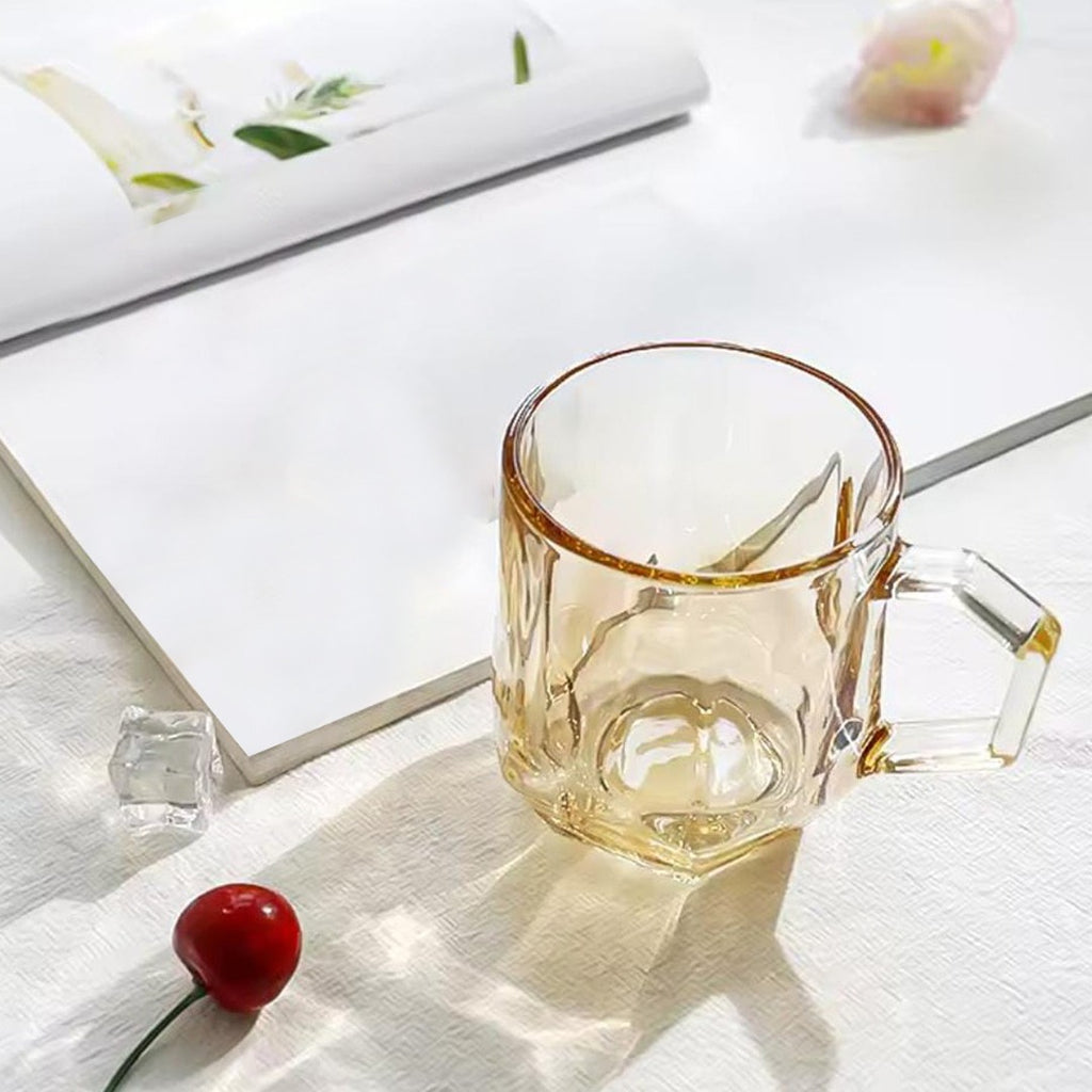 Hexagonal Glass Cups, 6 Pc Tea, Coffee Mug Set Hexagonal Glass Cups, 6 Pc Tea, Coffee Mug Set