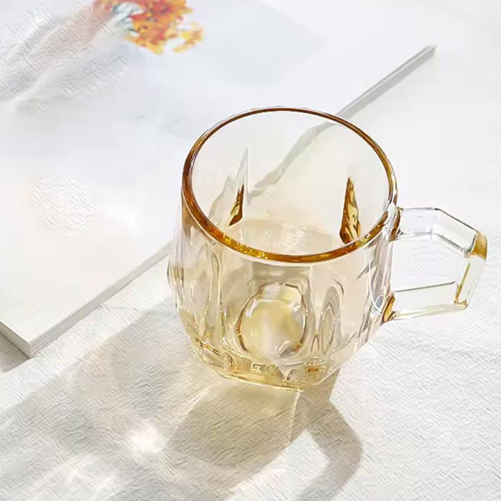 Hexagonal Glass Cups, 6 Pc Tea, Coffee Mug Set Hexagonal Glass Cups, 6 Pc Tea, Coffee Mug Set