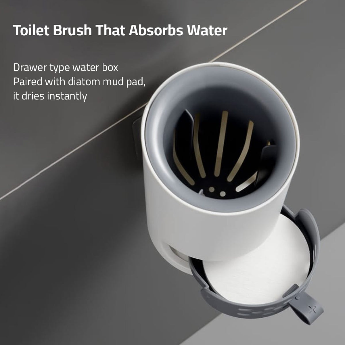 Holder of Refillable Toilet Cleaning Brush.