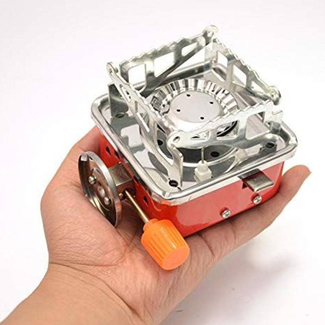 A Person is Holding Mini Camping Gas Stove.