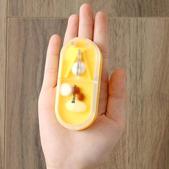 Tablet Pill Cutter Box, Medicine Storage Box Compartment Splitter With Blades For Travel Tablet Pill Cutter Box, Medicine Storage Box Compartment Splitter With Blades For Travel