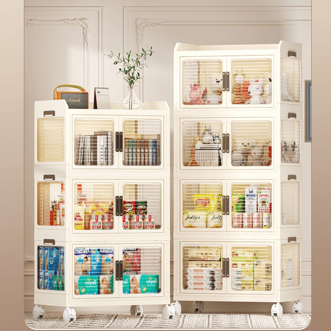 Home Multi-layer Storage Shelf Rack  Stored With Different Home Necessities.