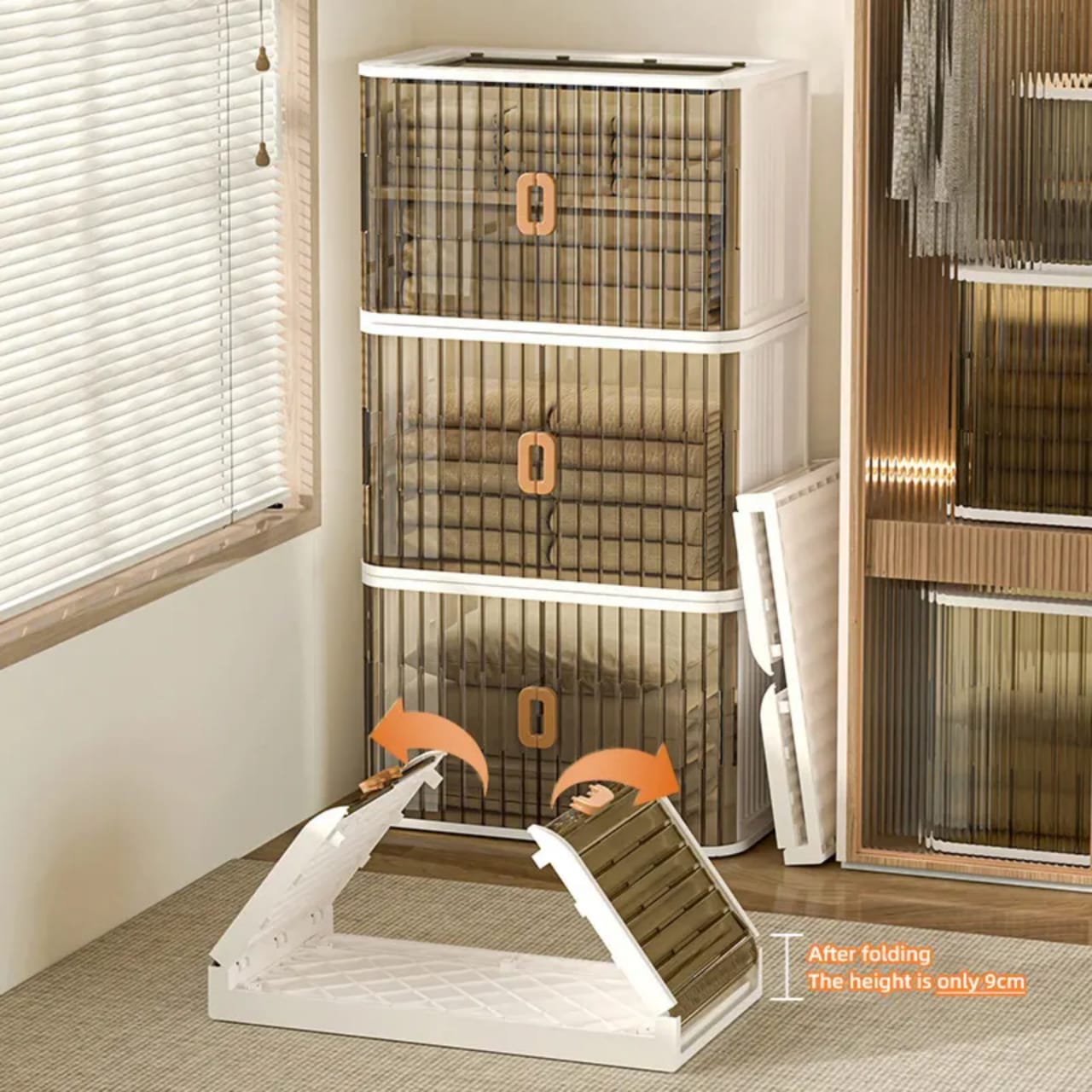 Folding Of Home Storage Bins.