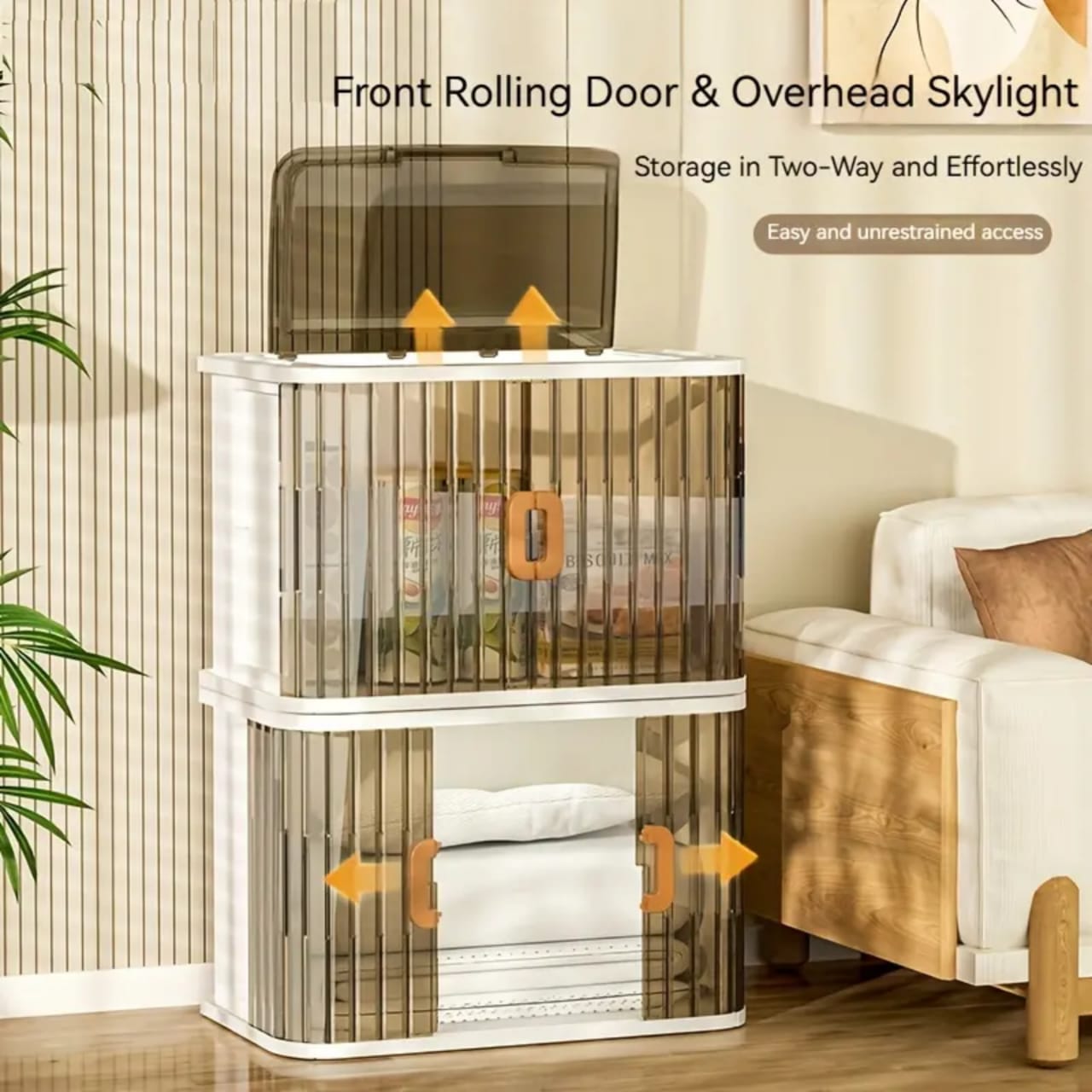 A Home Storage Bins is Placed in the Side Of Living Area.
