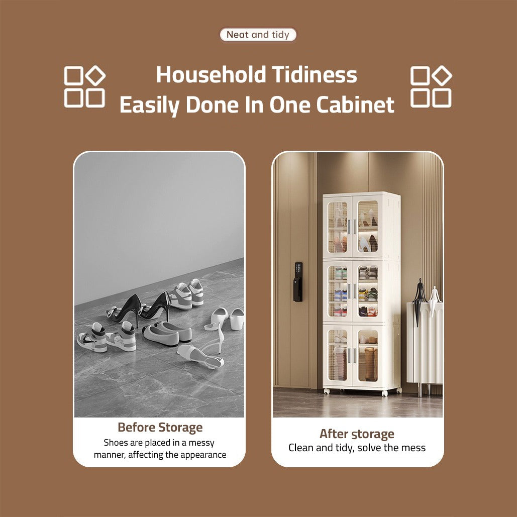 Before and After Use Of Home Storage Cabinet Organizer.