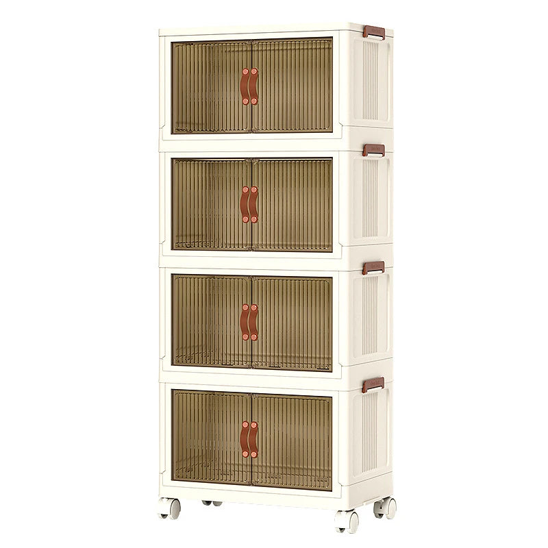 Easy Installation Multi-Layer Stackable Portable Storage Cabinet with Movable Wheels Easy Installation Multi-Layer Stackable Portable Storage Cabinet with Movable Wheels
