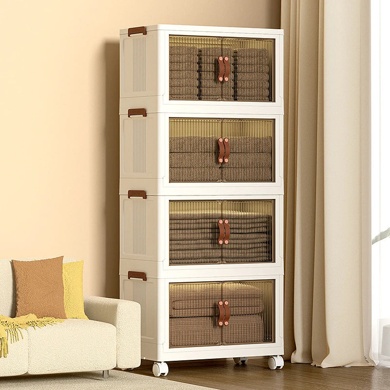Easy Installation Multi-Layer Stackable Portable Storage Cabinet with Movable Wheels Easy Installation Multi-Layer Stackable Portable Storage Cabinet with Movable Wheels