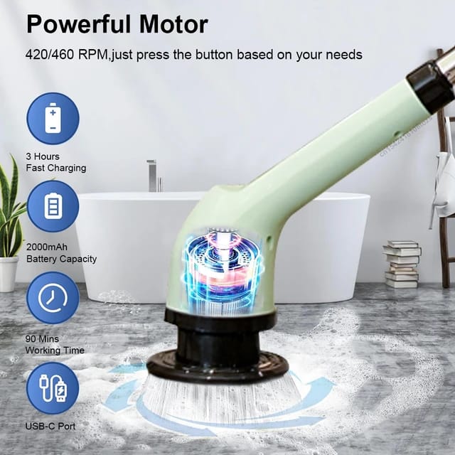 9-in-1 Multifunctional Electric Cleaning Brush with various functionalities