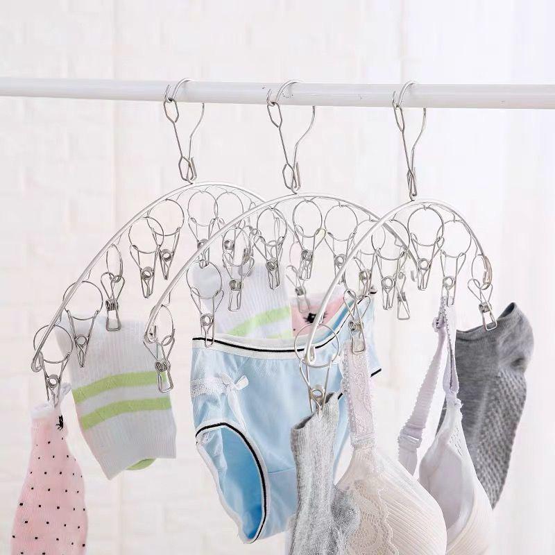 20 Clips Stainless Steel Clothes Drying Hanger