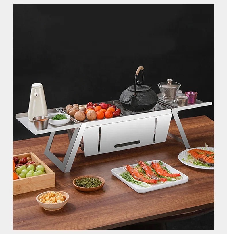 Portable Heavy Duty BBQ Grill Rack, Barbeque Stove Rack for Outdoor Ca