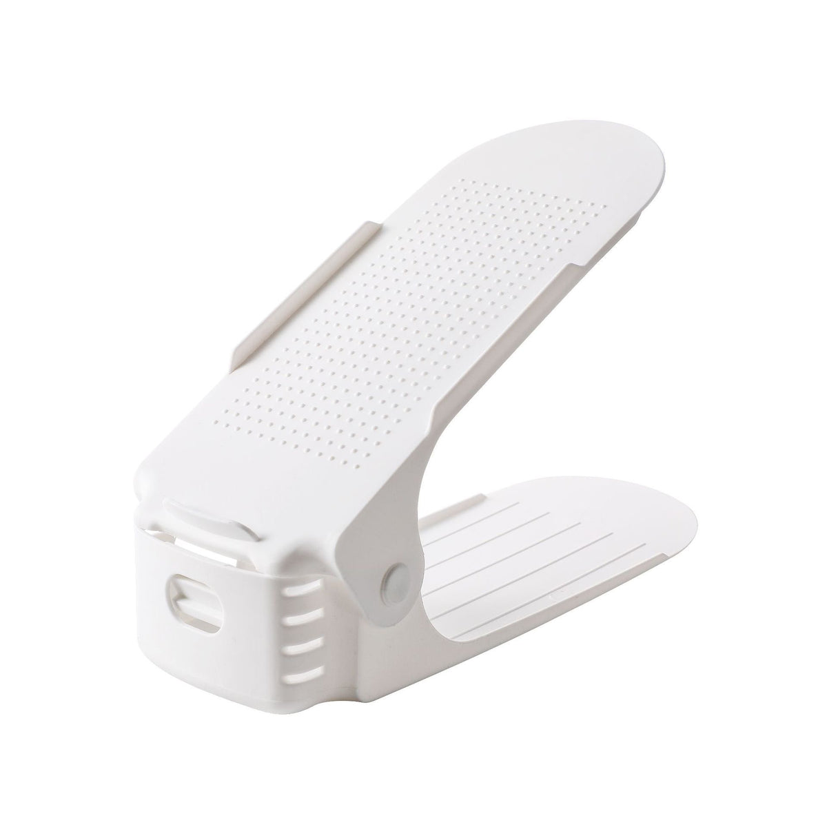 Space Saving Adjustable Shoe Holder, 1 Pair Shoe Rack - White Color