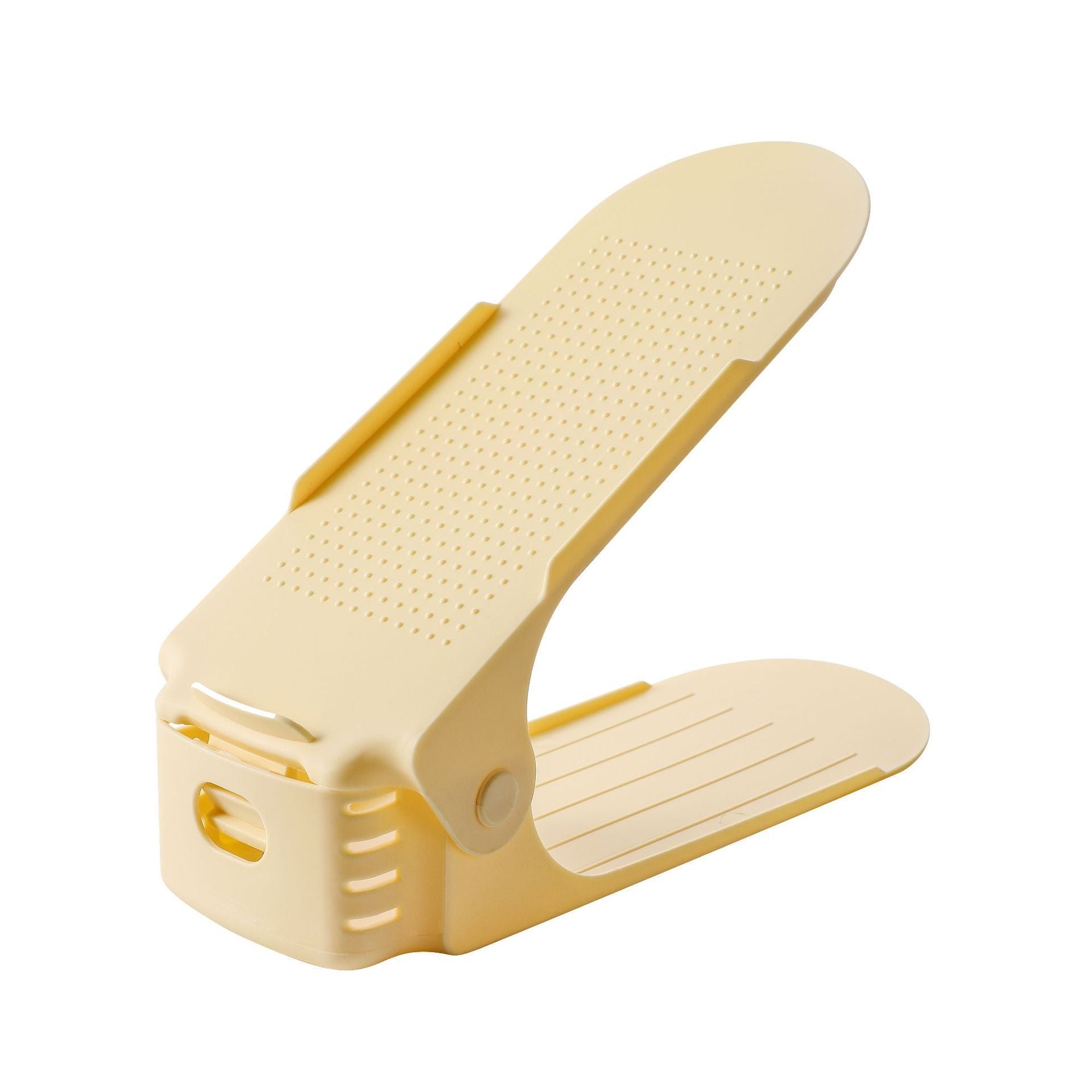 Space Saving Adjustable Shoe Holder, 1 Pair Shoe Rack - Yellow Color