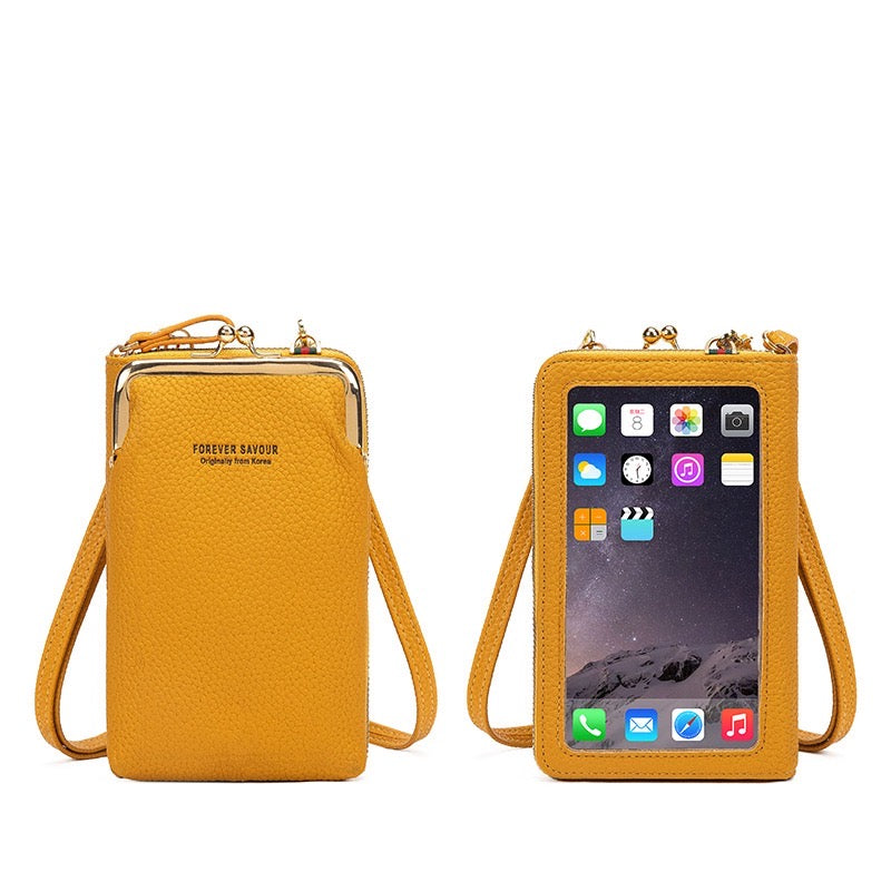 Women's Crossbody Shoulder Wallet Bag in yellow color