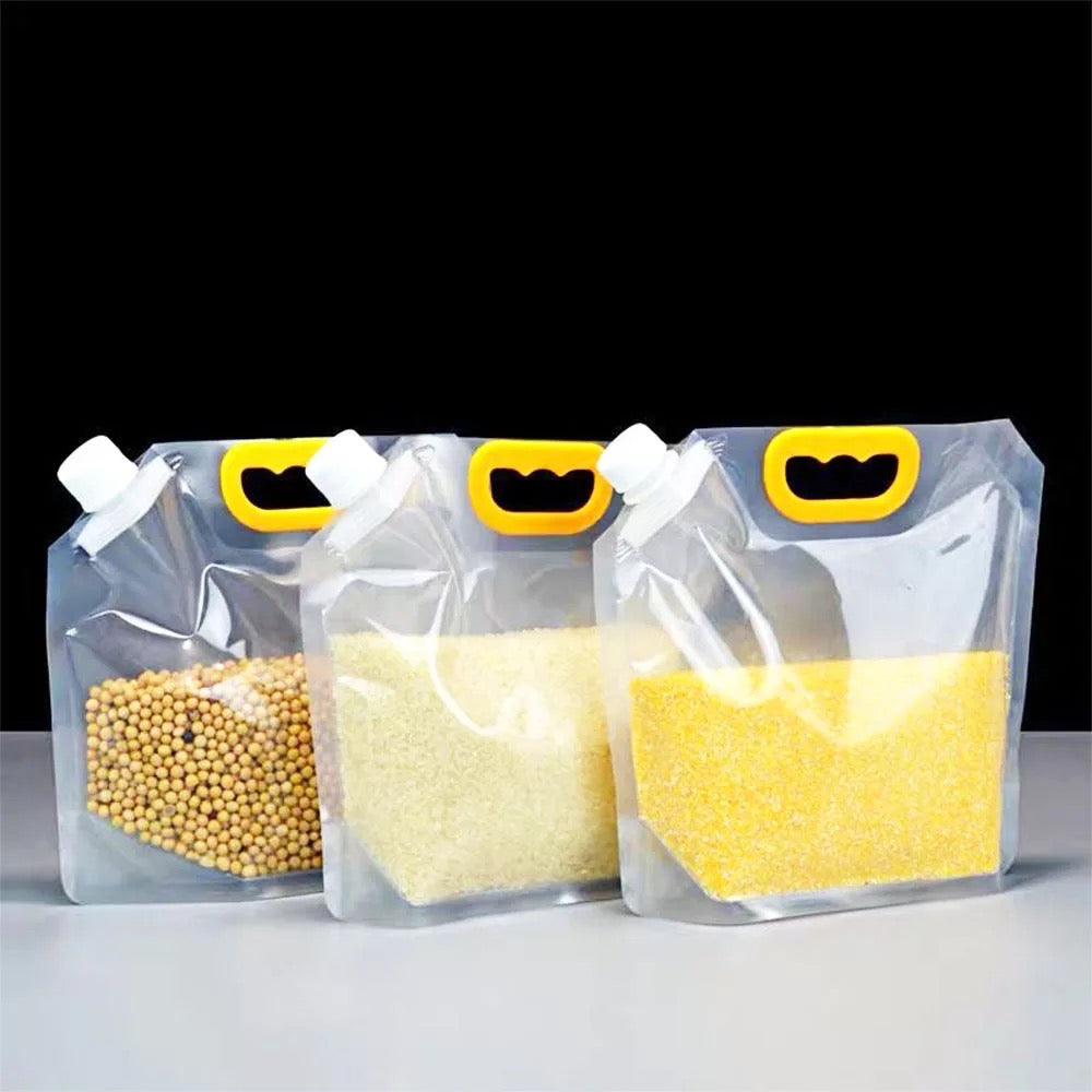 Moisture-proof Sealed Grain Storage Suction Bag with something in it placed on the table