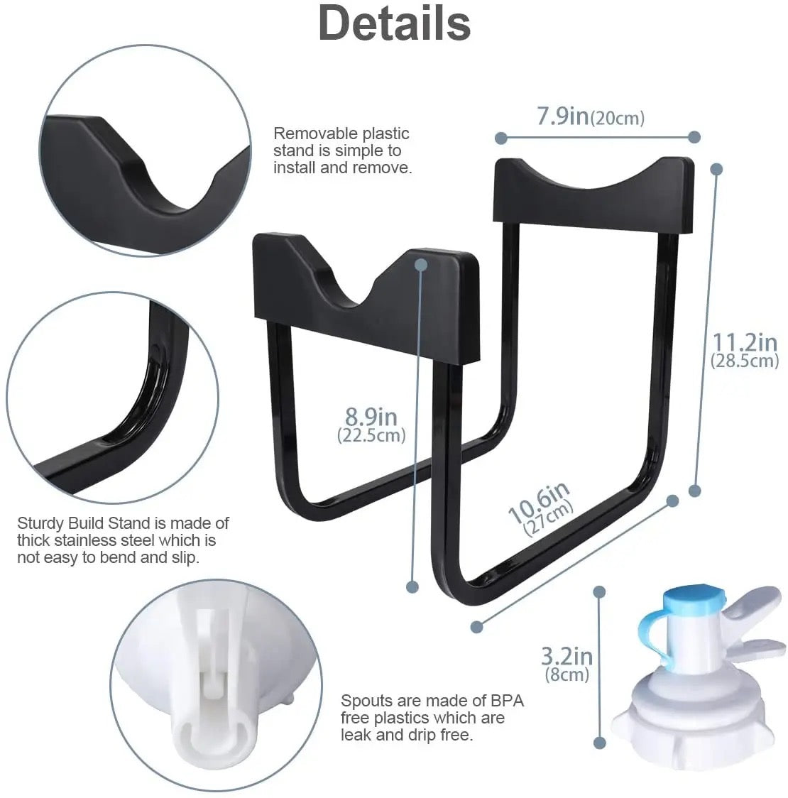 Water Bottle Dispenser Stand Details and Size