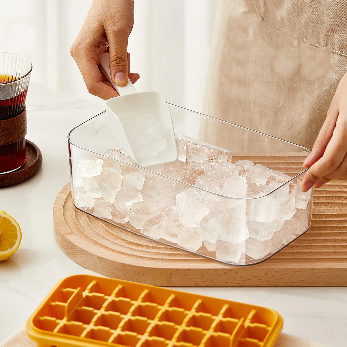 Silicone Ice Mold Cylinder Ice Lattice Homemade Ice Cube Lemon Water Ice  Cup Ice Storage Box on Luulla