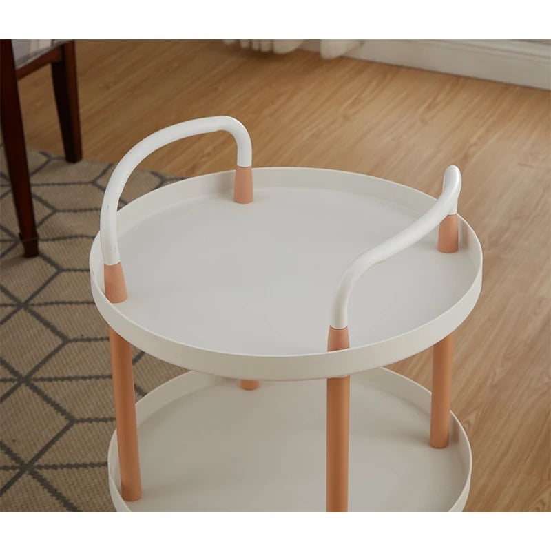 Multi-tier Mobile Storage Table, Space Saving Movable Trolley Rack Multi-tier Mobile Storage Table, Space Saving Movable Trolley Rack