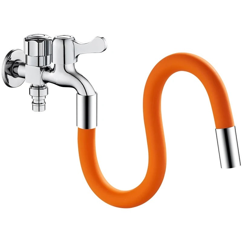 Showcasing Flexible Faucet Extender installed on a faucet 